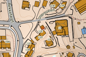 Kartbilde fra WMS-tjeneste av avviket