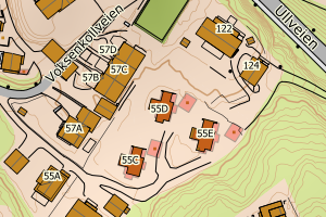 Kartbilde fra WMS-tjeneste av avviket