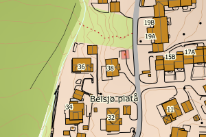 Kartbilde fra WMS-tjeneste av avviket