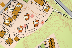 Kartbilde fra WMS-tjeneste av avviket