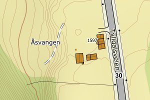 Kartbilde fra WMS-tjeneste av avviket
