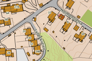 Kartbilde fra WMS-tjeneste av avviket