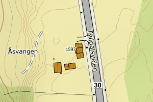 Kartbilde fra WMS-tjeneste av avviket