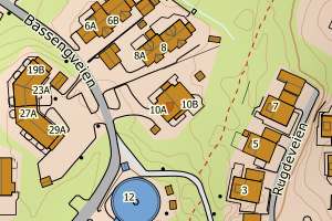 Kartbilde fra WMS-tjeneste av avviket