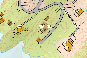 Kartbilde fra WMS-tjeneste av avviket