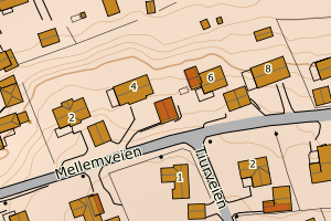 Kartbilde fra WMS-tjeneste av avviket