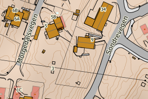 Kartbilde fra WMS-tjeneste av avviket