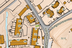 Kartbilde fra WMS-tjeneste av avviket