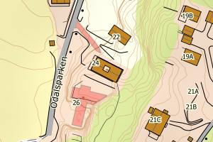 Kartbilde fra WMS-tjeneste av avviket