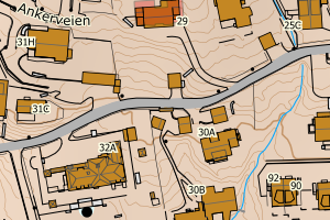 Kartbilde fra WMS-tjeneste av avviket