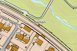 Kartbilde fra WMS-tjeneste av avviket