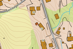 Kartbilde fra WMS-tjeneste av avviket