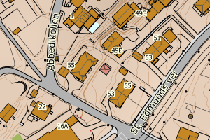 Kartbilde fra WMS-tjeneste av avviket