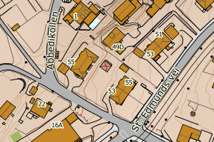 Kartbilde fra WMS-tjeneste av avviket