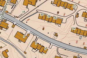 Kartbilde fra WMS-tjeneste av avviket