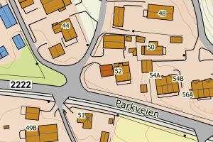 Kartbilde fra WMS-tjeneste av avviket