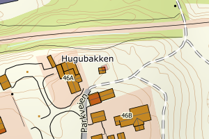 Kartbilde fra WMS-tjeneste av avviket