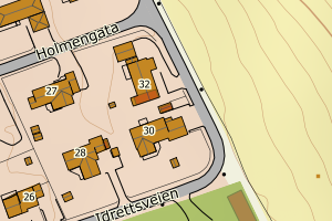 Kartbilde fra WMS-tjeneste av avviket