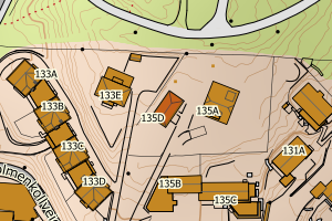 Kartbilde fra WMS-tjeneste av avviket