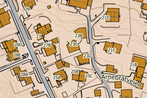 Kartbilde fra WMS-tjeneste av avviket