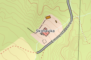 Kartbilde fra WMS-tjeneste av avviket