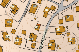 Kartbilde fra WMS-tjeneste av avviket