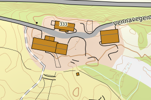 Kartbilde fra WMS-tjeneste av avviket