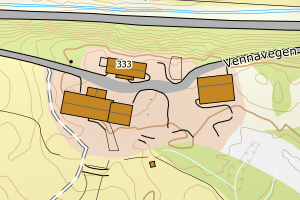 Kartbilde fra WMS-tjeneste av avviket