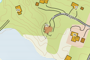 Kartbilde fra WMS-tjeneste av avviket