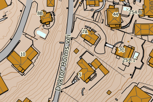 Kartbilde fra WMS-tjeneste av avviket