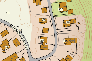 Kartbilde fra WMS-tjeneste av avviket