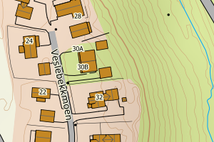 Kartbilde fra WMS-tjeneste av avviket