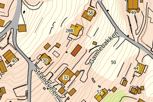 Kartbilde fra WMS-tjeneste av avviket