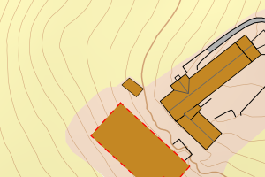 Kartbilde fra WMS-tjeneste av avviket