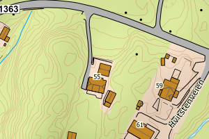 Kartbilde fra WMS-tjeneste av avviket