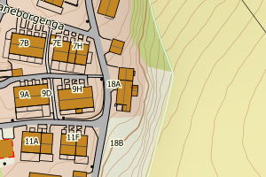 Kartbilde fra WMS-tjeneste av avviket