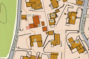 Kartbilde fra WMS-tjeneste av avviket