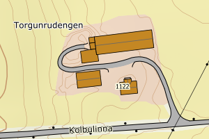 Kartbilde fra WMS-tjeneste av avviket