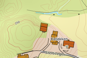 Kartbilde fra WMS-tjeneste av avviket