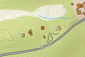 Kartbilde fra WMS-tjeneste av avviket