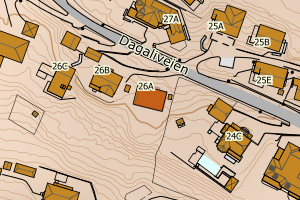 Kartbilde fra WMS-tjeneste av avviket