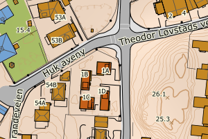 Kartbilde fra WMS-tjeneste av avviket