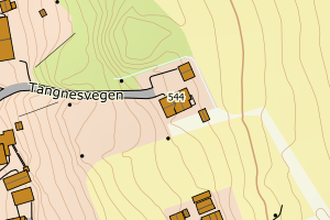 Kartbilde fra WMS-tjeneste av avviket