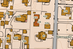 Kartbilde fra WMS-tjeneste av avviket