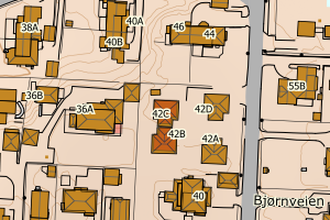 Kartbilde fra WMS-tjeneste av avviket