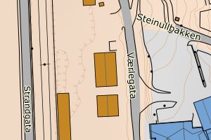 Kartbilde fra WMS-tjeneste av avviket