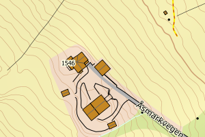 Kartbilde fra WMS-tjeneste av avviket