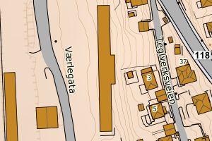 Kartbilde fra WMS-tjeneste av avviket