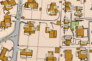 Kartbilde fra WMS-tjeneste av avviket