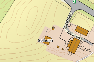 Kartbilde fra WMS-tjeneste av avviket